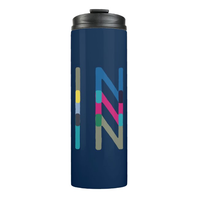Dink Pickleball Modern Navy Green Blue Thermosbecher (Vorderseite)