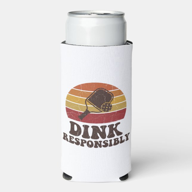 Dink Responsibly Funny Pickleball Selters Dosenkühler (Seltzer Vorderseite)