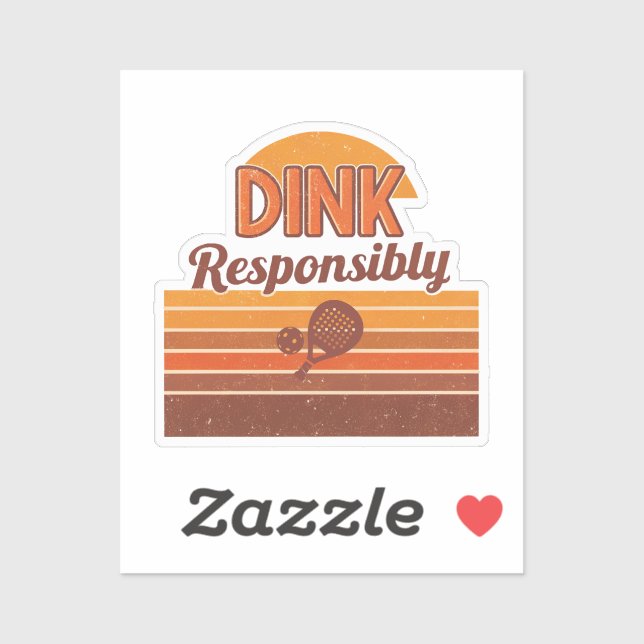 Dink Responsibly Pickleball Retro Aufkleber (Blatt)