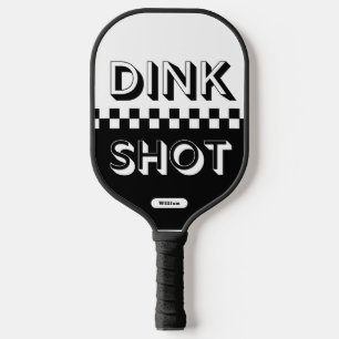 Dink Shoot Black and White Checkered 3D-Individuel Pickleball Schläger