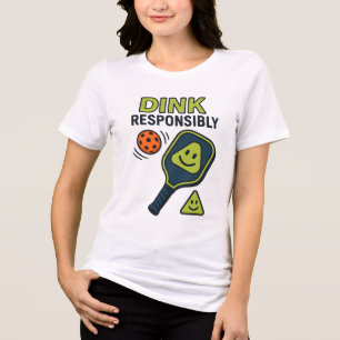 Dink Verantwortungsvoll – Fröhliche Pickleball-Pla Tri-Blend Shirt