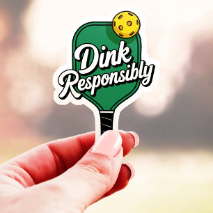 Dink Verantwortungsvoll Pickleball Vinyl Aufkleber