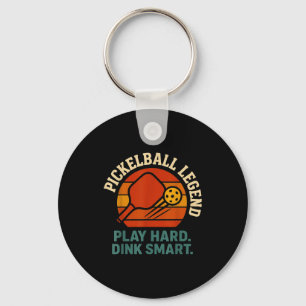 Dink verantwortungsvoll retro pickleball lustig vi schlüsselanhänger