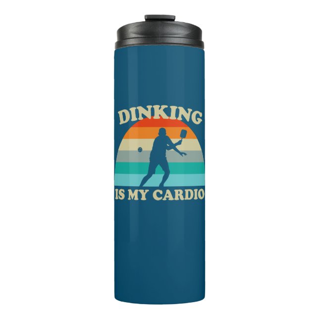 Dinking ist mein Cardio Pickleball Thermosbecher (Vorderseite)