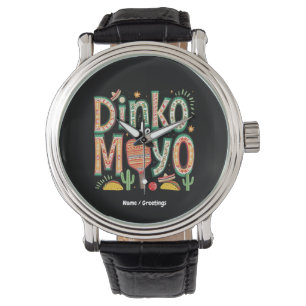 Dinko de Mayo Funny Cinco de Mayo Pickleball Pun Armbanduhr