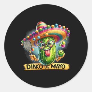 Dinko De Mayo Funny Cinco De Mayo Picklebyll Men W Runder Aufkleber