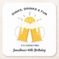 Dinks & Drinks Bier Tasse Cheer Custom Pickleball