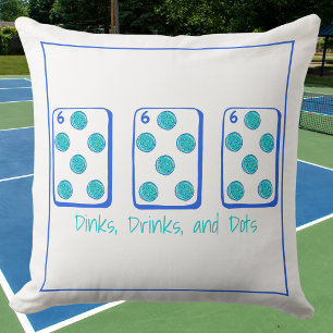 Dinks, Drinks & Dots / Pickleball Mahjong Dekor Kissen