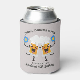 Dinks & Drinks Funny Cartoon Bier Tasse Pickleball Dosenkühler