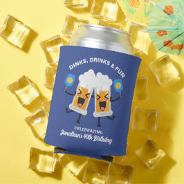 Dinks & Drinks Funny Cartoon Bier Tasse Pickleball Dosenkühler