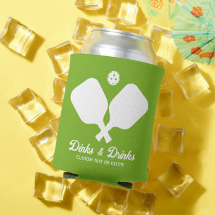 Dinks Drinks Pickleball Paddles Personalisiert grü Dosenkühler