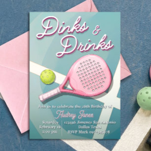 Dinks et Boissons - Invitation d'anniversaire de P
