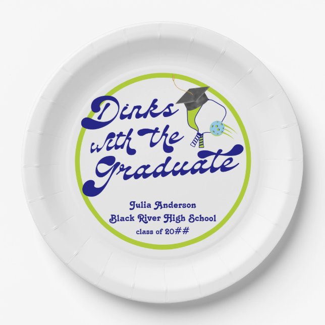 Dinks mit dem Graduate Pickleball Abschluss Pappteller (Vorderseite)