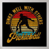 Dinks Well With Others Pickleball Retro Vintage