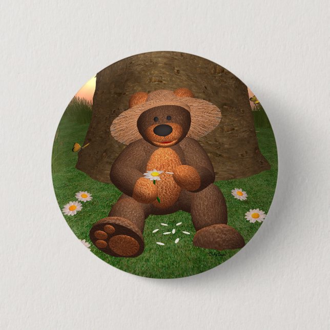 Dinky Bär in der Liebe Button (Vorderseite)