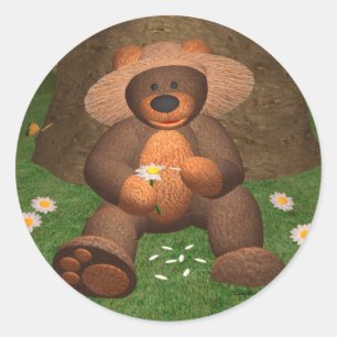 Dinky Bär in der Liebe Runder Aufkleber