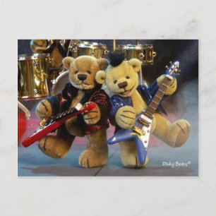 Dinky Bären: Gitarren-Duo Postkarte