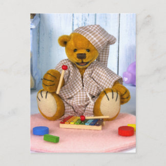 Dinky Bear mit Xylophone Postkarte
