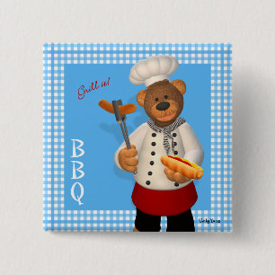 Dinky Bears GRILLEN Koch Button