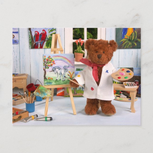 Dinky Bears: Little Painter Postkarte (Vorderseite)