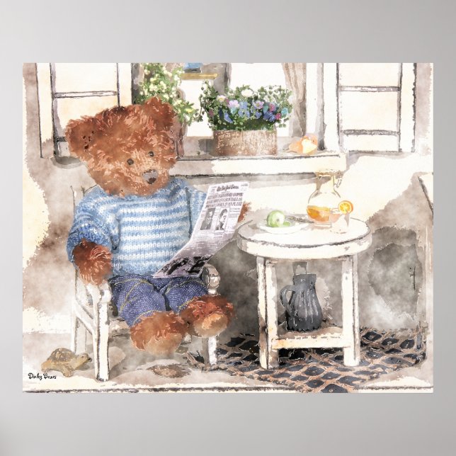 Dinky Bears Watercolor - Lesebar Poster (Vorne)