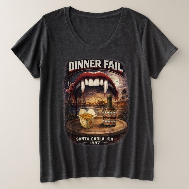 Dinner Fail Damen Plus Size T-Shirt (Design vorne)