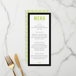 DINNER MENU Modernes Metallgitter Limon schwarz Menükarte