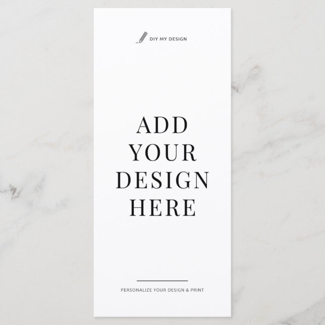 Dinner Menu Printing 4x9" Upload Your Design Menükarte (Vorderseite)