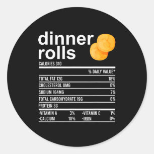 Dinner Rolls Nährwertangaben Bekleidung Lustiges D Runder Aufkleber