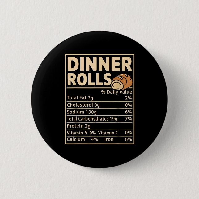 Dinner Rolls Nutrition Facts Funny Bread Food Desi Button (Vorderseite)