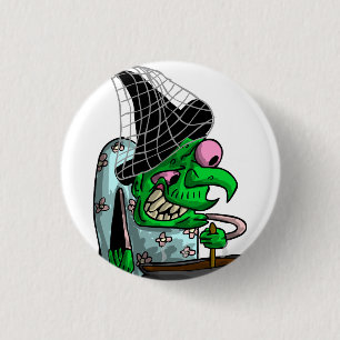 Dinnerlady Hexe Button