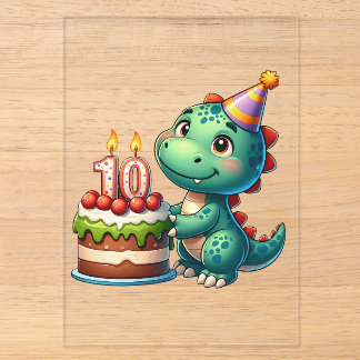 Dino 10. Geburtstag Acryleinladungen