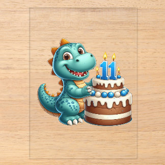 Dino 11. Geburtstag Acryleinladungen