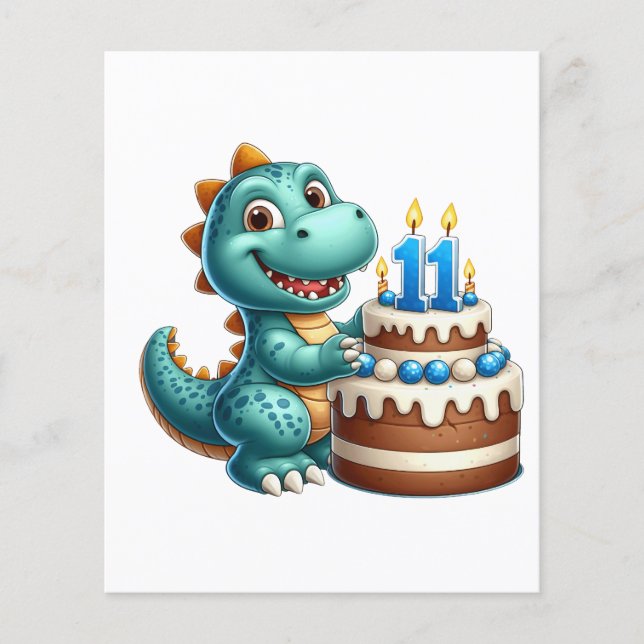 Dino 11. Geburtstag Flyer (Vorne)