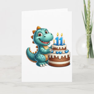 Dino 11. Geburtstag Karte