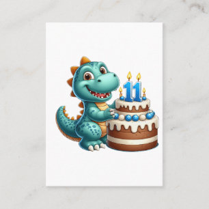 Dino 11. Geburtstag Telefonnummerkarte