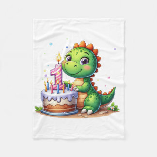 Dino 1. Geburtstag Fleecedecke