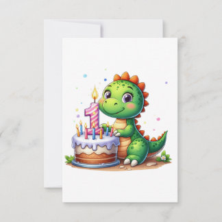 Dino 1. Geburtstag Mitteilungskarte