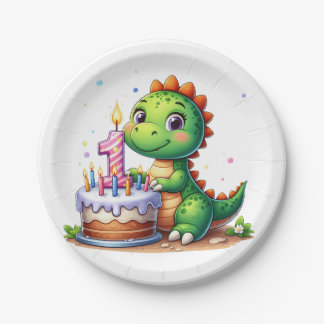 Dino 1. Geburtstag Pappteller