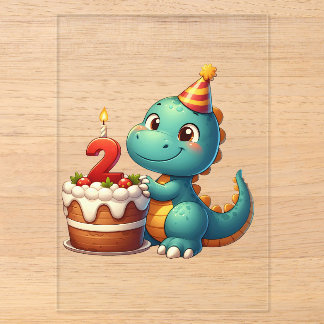 Dino 2. Geburtstag Acryleinladungen