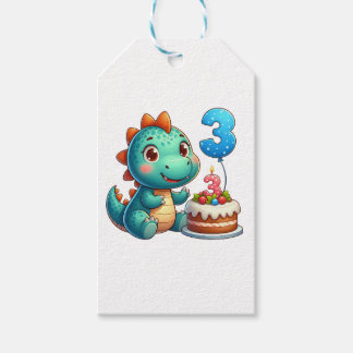 Dino 3. Geburtstag Geschenkanhänger