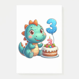 Dino 3. Geburtstag Post-it Klebezettel