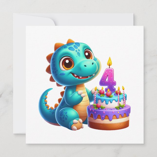 Dino 4. Geburtstag (Vorderseite)