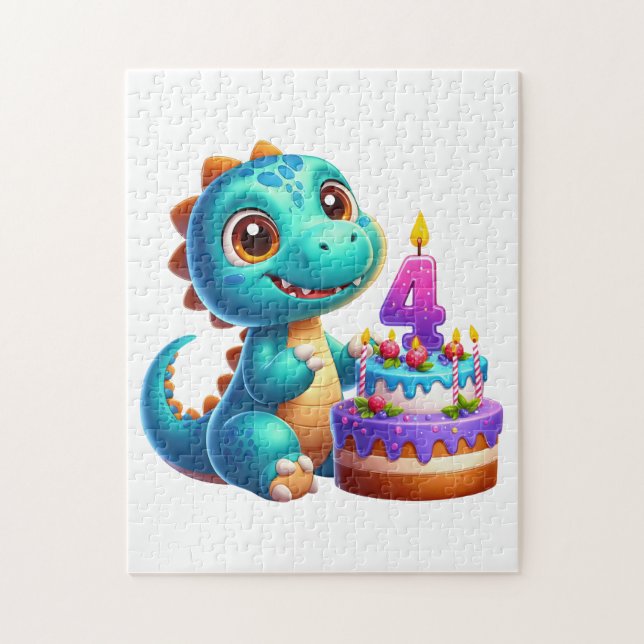 Dino 4. Geburtstag (Vertikal)