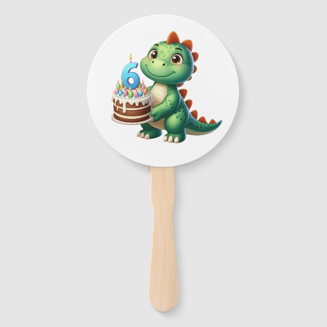 Dino 6. Geburtstag Fächer (Vorderseite)