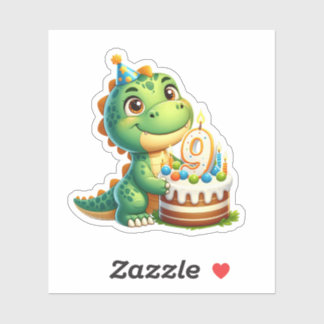 Dino 9. Geburtstag Aufkleber