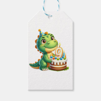 Dino 9. Geburtstag Geschenkanhänger