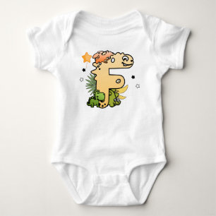 Dino-Alphabet für Babys mit Namen, der mit F begin Baby Strampler