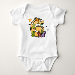 Dino-Alphabet für Babys mit Namen, die mit G begin Baby Strampler