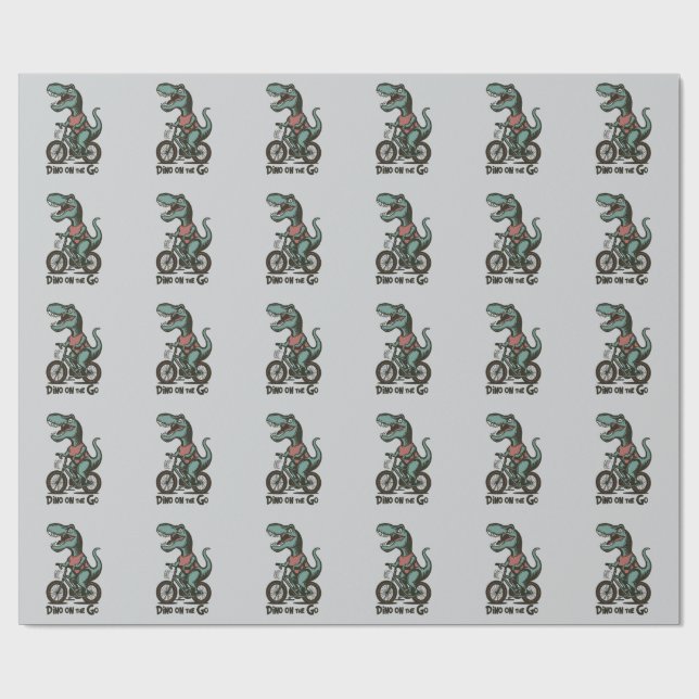 Dino auf Achse Geschenkpapier (Flach)